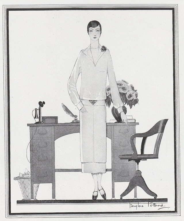 Illustration de Douglas Pollard dans Vogue, 1er janvier 1925, page 42 